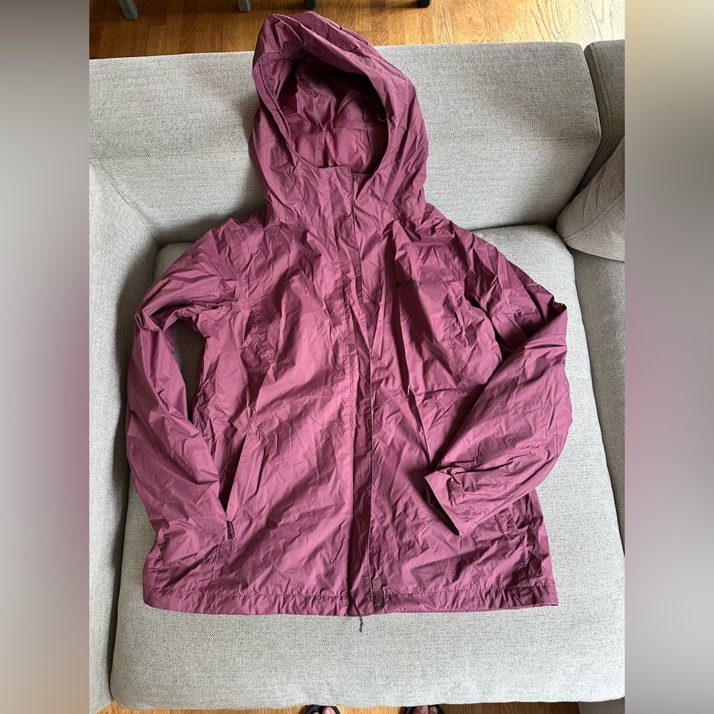 Columbia Omni-Tech Waterproof Hooded Full Zip Rain Jacket Women’s XL